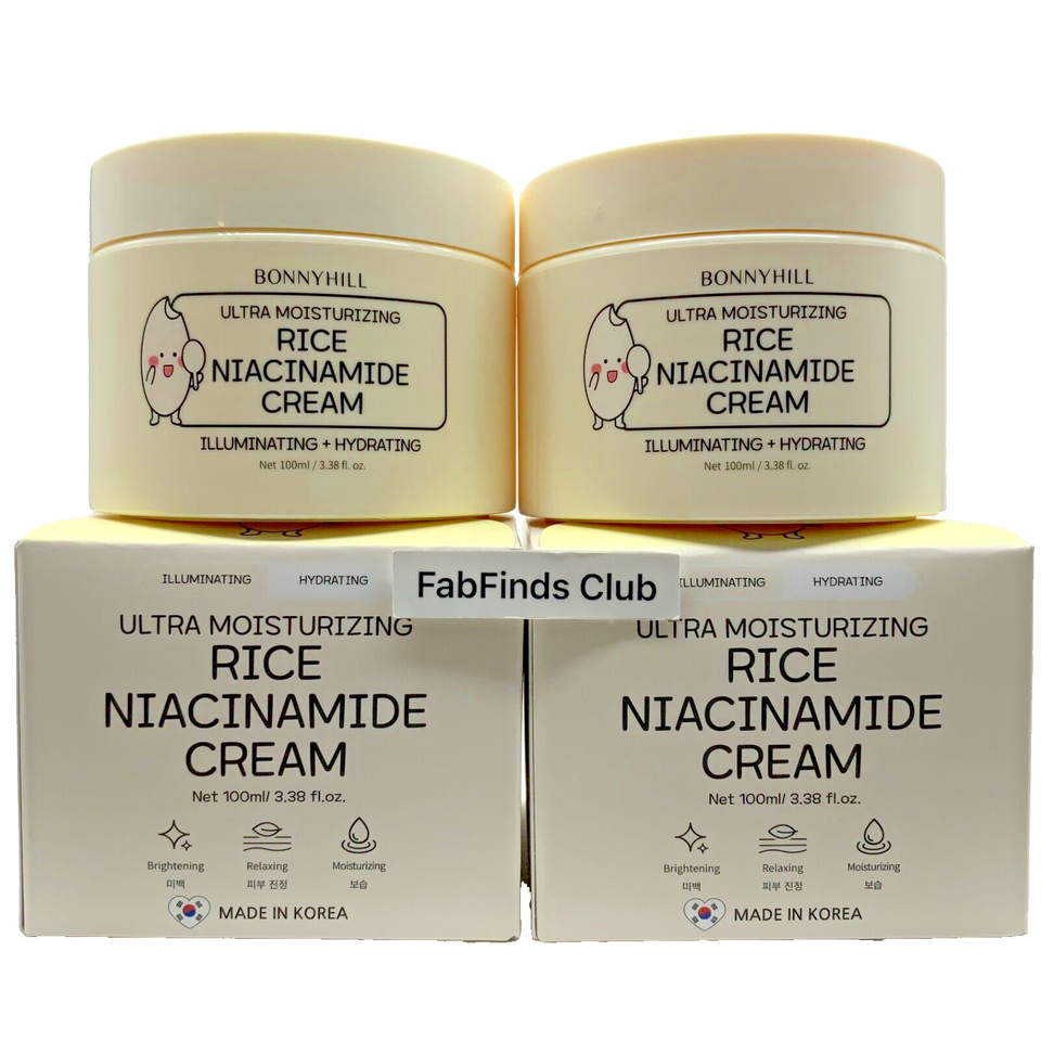 2x Korean Bonnyhill Rice Niacinamide Face Cream 3.38oz Illuminating Hydr... - $37.62