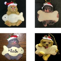 Cat Or Dog Christmas ORNAMENT-w/Bone Fish-Decoration Pet Gift-PERSONALIZE-CHOOSE - £3.13 GBP