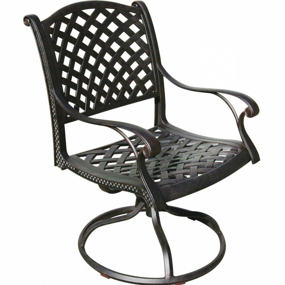 Outdoor swivel rocker cast aluminum patio seat