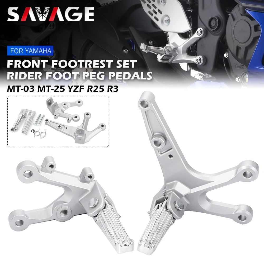 2022 front footrest foot peg pedal for yamaha yzf r25 r3 mt25 mt03 2014 2023 motorcycle thumb200