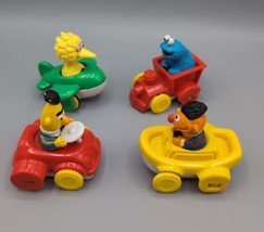 Vintage illco Sesame Toy Car Bert Ernie Big Bird Cookie Monster Lot Of 4  - £7.66 GBP