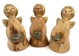 Vintage Angel Bozner Engel Thun Caroler Singing Ceramic Candle Holder 3.75&quot; Lot - £35.52 GBP