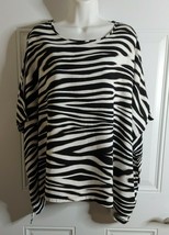 East 5th Zebra Print Kaftan Style Pullover Top Blouse Size Medium - £11.22 GBP