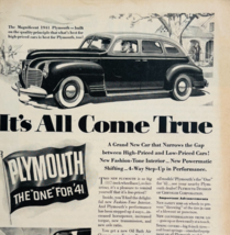 1941 Plymouth Sedan Advertisement Automobilia Antique Collectible DWJ5A - $459.01 MXN