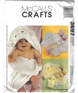 McCall&#39;s 3697 Baby Necessities Lamb or Duck Bath Towel Wash Mitt more Uncut - $7.00