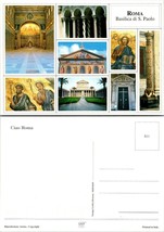 Italy Lazio Rome Church of Saint Paul Outside the Walls Art Arch VTG Postcard - £7.51 GBP