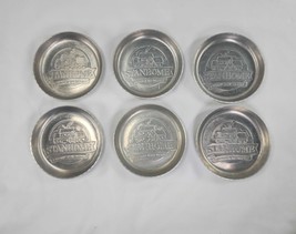 6 Vintage Stanhome Aluminum Stanley Home Hostess Party Coasters Ashtrays - $13.98