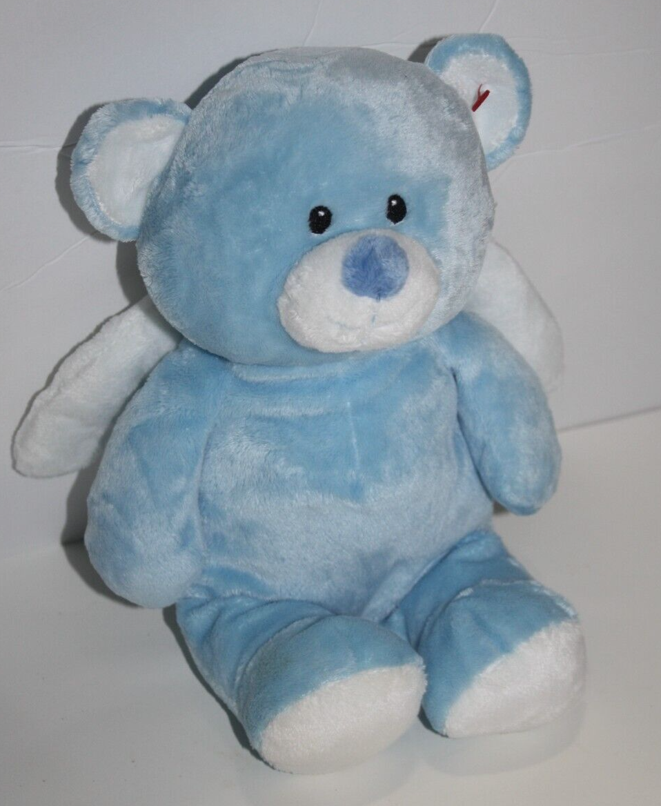Ty Pluffies Little Angel Teddy Bear Plush Beanie Baby Blue 2010 Stuffed Animal - $22.26
