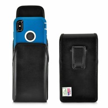 I Phone 12 Pro Max Fits Otterbox Defender Vertical Case Black Leather Belt Clip - £29.75 GBP