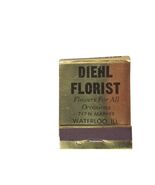 Vintage Matchbook Diehl Florist Waterloo Illinois Gold Full Unstruck Adv... - €10,14 EUR