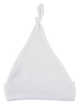Unisex 100% Cotton White Knotted Baby Cap One Size - £9.28 GBP