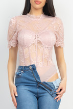 Floral Lace Corset Keyhole Bodysuit L - £17.36 GBP+