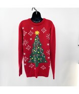 Blitzen &amp; Company Mens Red Christmas Tree Ugly Christmas Sweater Size La... - $366.97 MXN