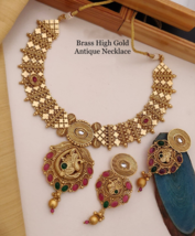 Indian Bollywood Style Gold Plated Kundan Choker Necklace Earrings Jewelry Set - £93.43 GBP