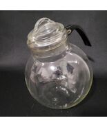 Antique Dunbar Glass Co. Clear Glass Ball Angled Tea Kettle Locking Lid ... - $98.34 CAD