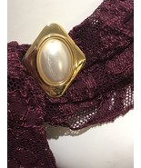 Vintage Gold Tone Scarf Clip faux Pearl  #100 - £9.43 GBP