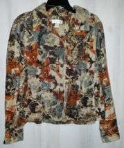 EXCELLENT WOMENS Christopher &amp; Banks AUTUMN ABSTRACT PRINT CORDUROY JACK... - £22.38 GBP