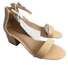 Amazon Essentials Women 2&quot; Heel Sandals Beige Size 11 Patent Leather Dress Shoes - £20.88 GBP