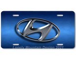 Hyundai &quot;3D&quot; Logo Inspired Art on Blue FLAT Aluminum Novelty License Tag... - £14.15 GBP