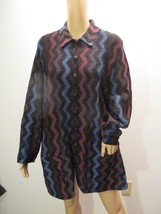 FRENCH RAGS Brenda French Cardigan Sweater Coat Zig Zag Button Down XL EUC - £31.28 GBP