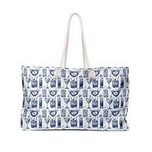 Assorted Mixed Cocktail Drinks Print Bartender Weekender Traveler Tote Bag - £37.62 GBP