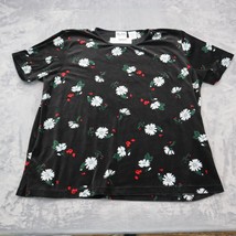 Russ Shirt Women 2 18W/20W Black Casual Outdoors Preppy Floral Short Sleeve Plus - £20.55 GBP