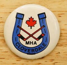 Vintage Pinback Button Sports MHA Colts Cloverdale Minor Hockey Association - $12.86