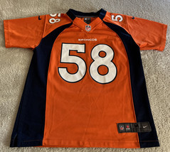 Nike Denver Broncos Football Boys Orange VON MILLER 58 Short Sleeve Jersey 10-12 - £27.41 GBP