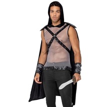 Warrior Costume Hooded Cape Skull Harness Armor Pads Gauntlets Chainmail... - £63.27 GBP