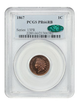 1867 1C PCGS/CAC PR66RB - $4,837.88