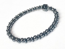 Hematite bracelet, stretch bracelet, unisex bracelet, hematite beaded bracelet,  - £15.58 GBP