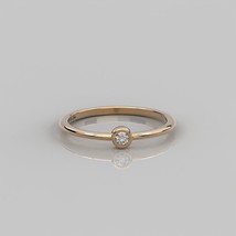 0.06Ct VS2 Natural Diamond Solitaire Engagement Ring 14k Solid Gold Band - £209.11 GBP