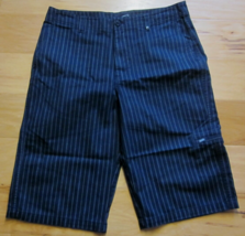 Vans Men&#39;s Bottom Size (W30) Black Striped Flat Front Cotton Dress Golf Shorts - £27.49 GBP