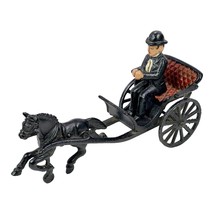 Vtg Cast Iron Oster Toys Claude Yoder Amish Man Horse Drawn Carriage Wagon Buggy - £70.92 GBP