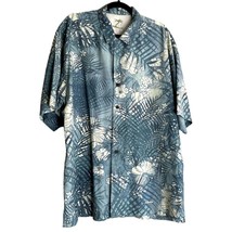 Kahala Mens Blue Hawaiian Print Silk Button Down Short Sleeve Aloha Shir... - £22.15 GBP