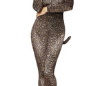 Velour Velvet Long Sleeve Leopard Catsuit Bodysuit Cosplay Costume Size ... - $21.84