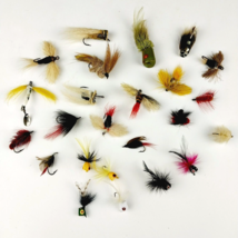 Vintage 24-Pc Assorted Hair Poppers and Large Dry Fly Fishing Lure Flies - £31.46 GBP