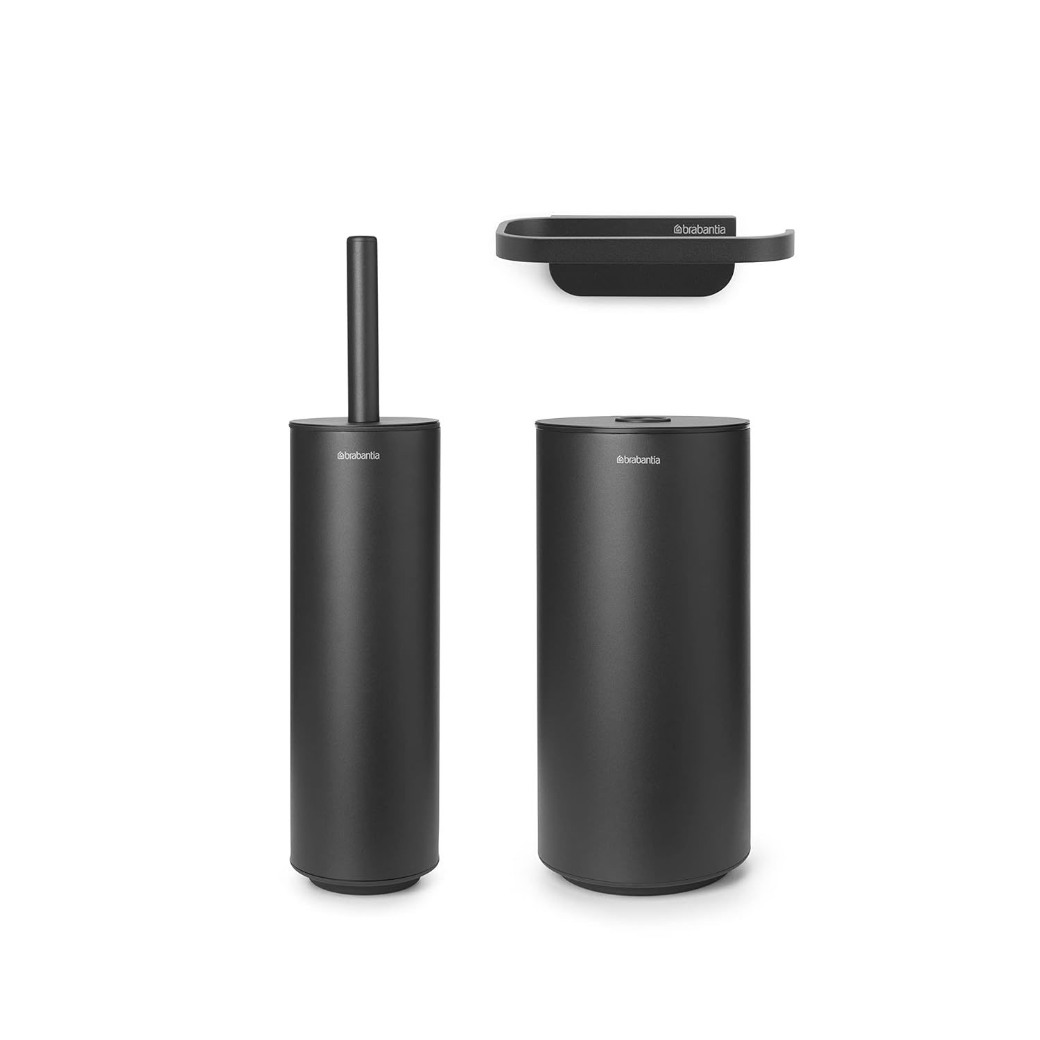 Brabantia Mindset Toilet Accessory Set of 3 (Mineral Infinite Gray) Toilet Brush