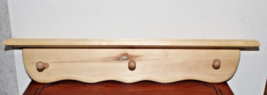 Natural Pine Wood Wall Shelf with Pegs for Hanging Jackets 23&quot; x 4&quot; x 4&quot; - £11.42 GBP