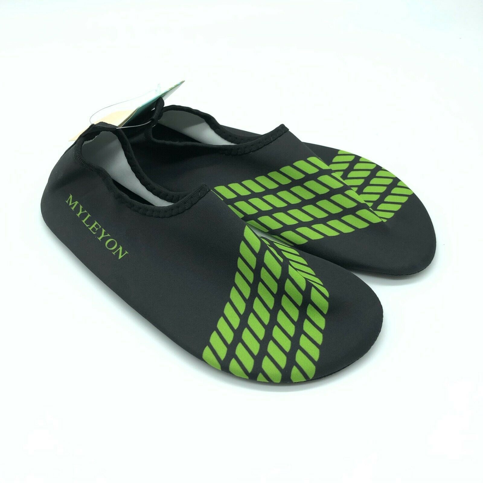 Myleyon Boys Water Shoes Slip On Fabric Geometric Black Green 36/37 US 2/3 - £7.82 GBP