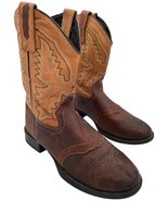 old west boots 1936V Women&#39;s size 8 (Youth Size 6) round toe Tan/Rust - $891.99 MXN