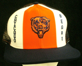 Chicago Bears Vtg Usa 1980&#39;s Lucky Stripe Nfl Mesh Trucker Hat Cap New w/TAG Nos - £19.63 GBP