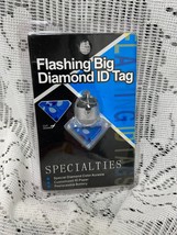 1 EACH NEW SPECIALTIES FLASHING BIG DIAMOND PET ID SAFETY TAG DOG CAT LIGHT - £2.72 GBP