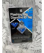 1 EACH NEW SPECIALTIES FLASHING BIG DIAMOND PET ID SAFETY TAG DOG CAT LIGHT - $3.47