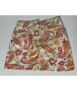 Herman Geist tropical print cotton Blend mini skirt Size 4 Paisley Floral - $442.30 MXN