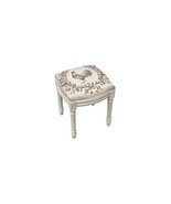 123 Creations Rooster Upholstered Wooden Vanity Stool Antique White - $4,440.25 MXN