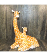 Vintage Italian Glazed Terracotta Mother &amp; Child Giraffes 13&quot;X11&quot; Figurine - £216.98 GBP