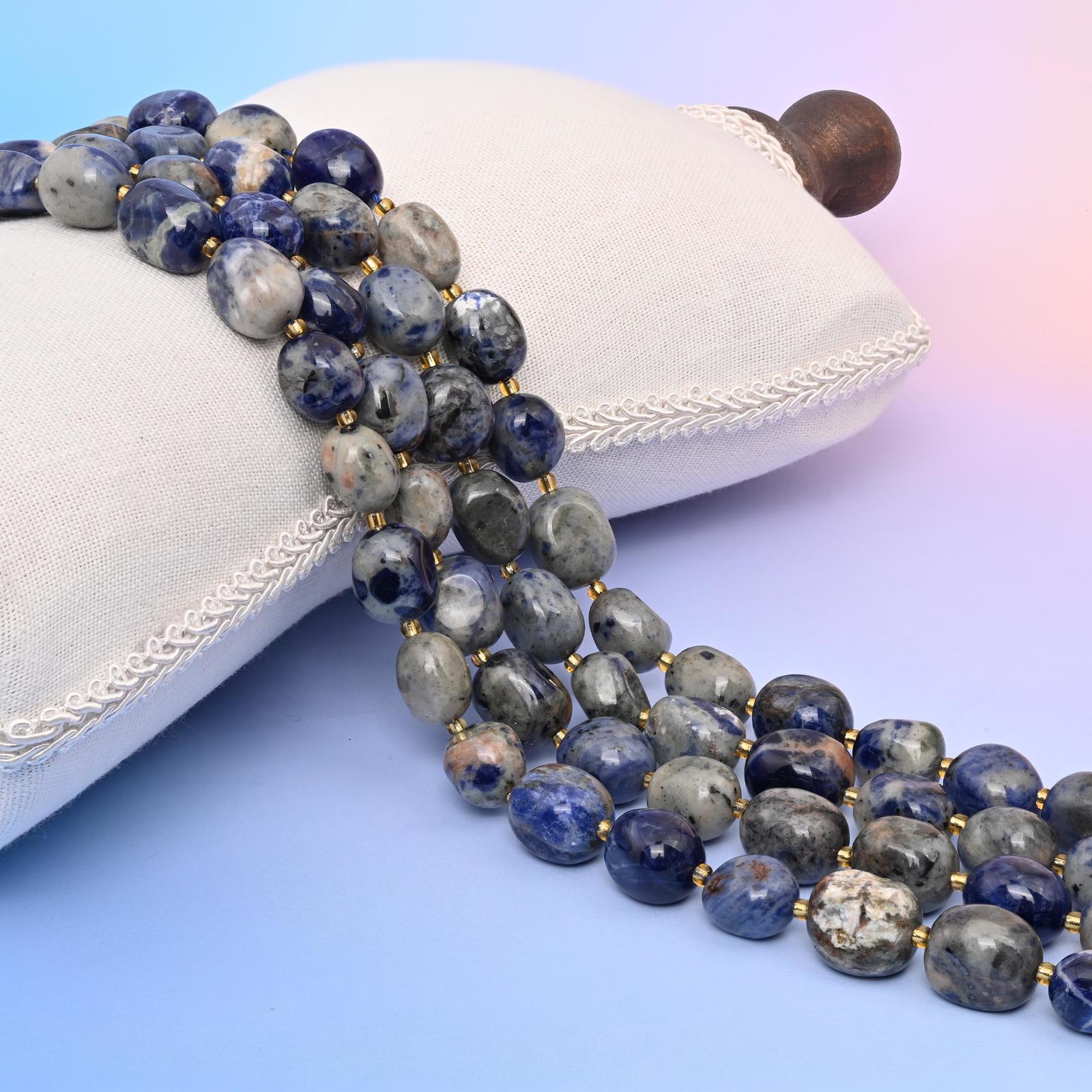 Natural Blue Sodalite Oval Gemstone Beads, Size 10-17mm, Blue Sodalite N... - £8.21 GBP+
