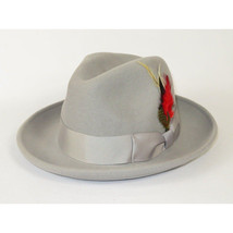 Men's Milani Wool Fedora Hat Soft Crushable Lined FD219 Light Gray image 3