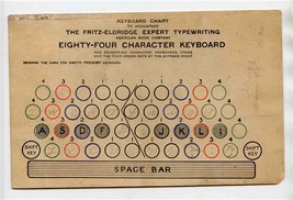 Keyboard Chart Fritz Eldridge Typewriting 84 Character Smith Premier Key... - £29.27 GBP